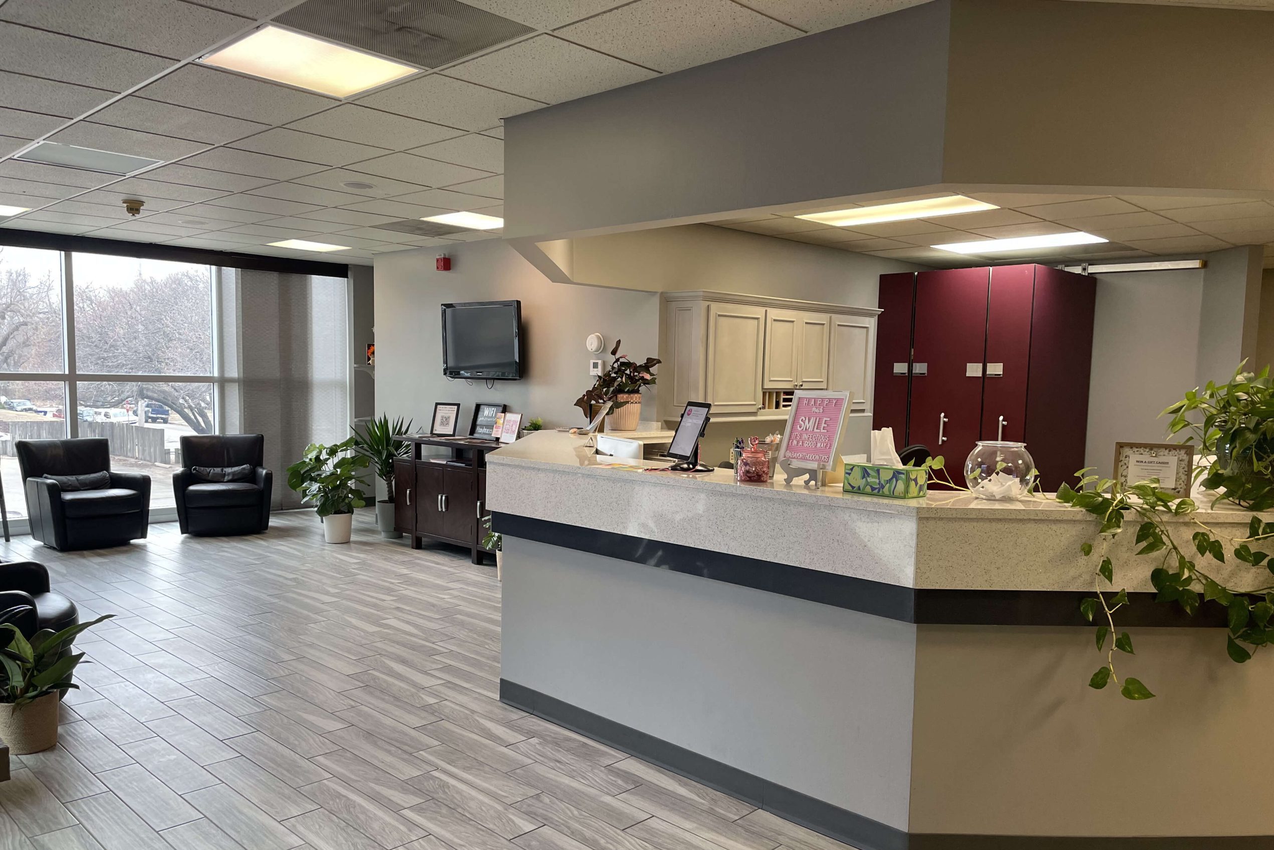 reception desk and waiting area